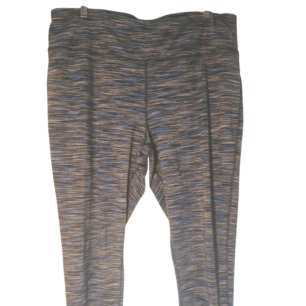 RBX Womens 2X Blue Black Marbled Space Dye Activewear Leggings Plus Size